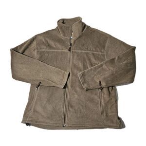 Cabela’s Size L Fleece Jacket Full Zip Green Brown